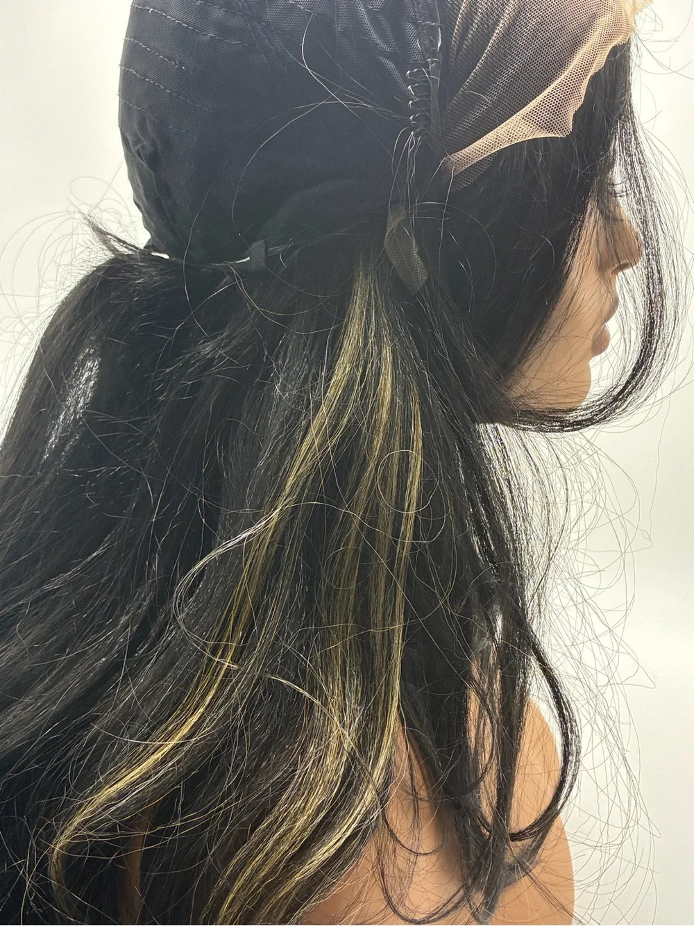 Black Long Wavy Lace Front Wig - Women Hair. Synthetic